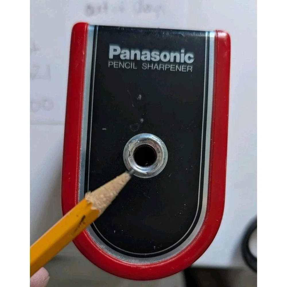 Vintage Panasonic KP-1A Battery Pencil Sharpener - Red - Made in Japan - TESTED